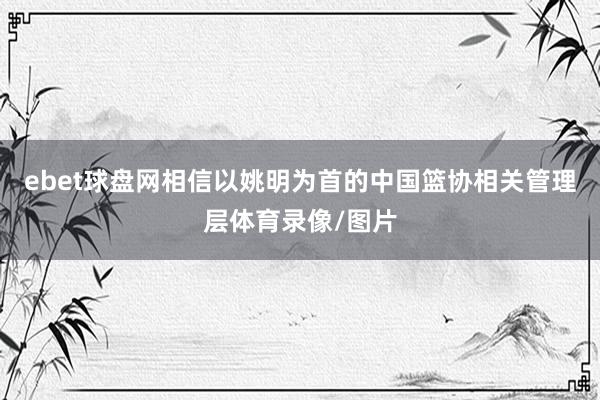 ebet球盘网相信以姚明为首的中国篮协相关管理层体育录像/图片
