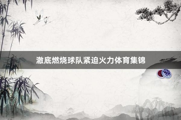 澈底燃烧球队紧迫火力体育集锦