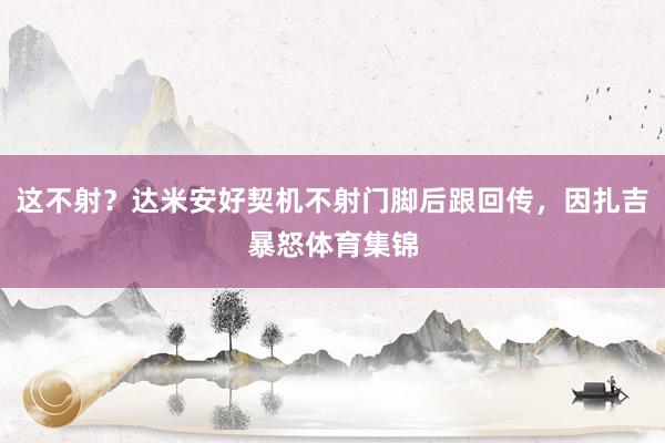 这不射？达米安好契机不射门脚后跟回传，因扎吉暴怒体育集锦