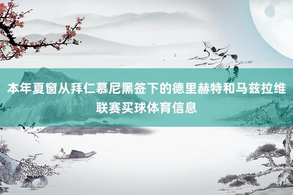 本年夏窗从拜仁慕尼黑签下的德里赫特和马兹拉维联赛买球体育信息