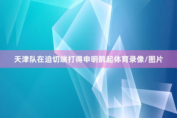 天津队在迫切端打得申明鹊起体育录像/图片