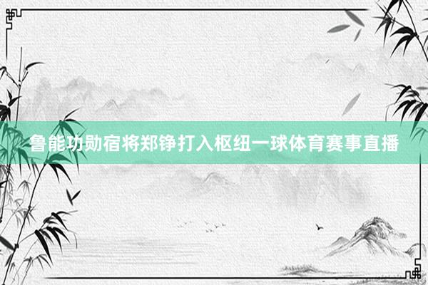 鲁能功勋宿将郑铮打入枢纽一球体育赛事直播