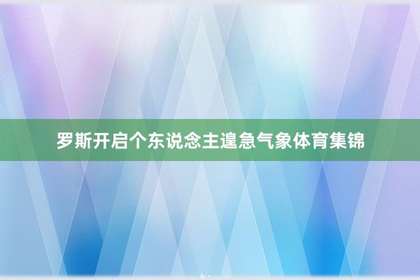 罗斯开启个东说念主遑急气象体育集锦