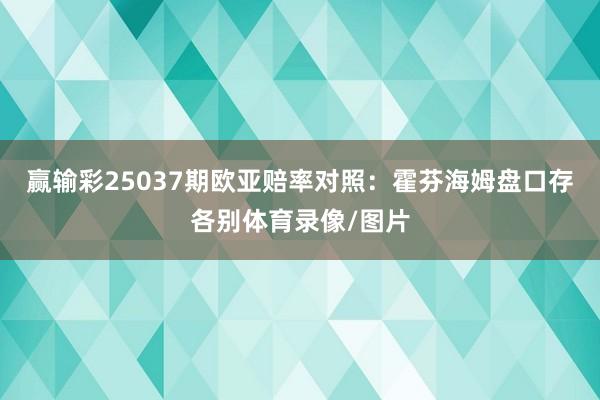 赢输彩25037期欧亚赔率对照:霍芬海姆盘口存各别体育录像/图片